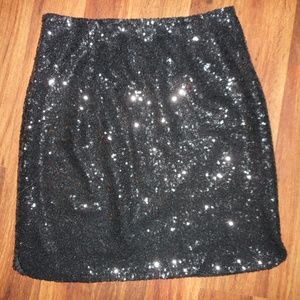 NWT Black full sequin party, holiday skirt, 4
